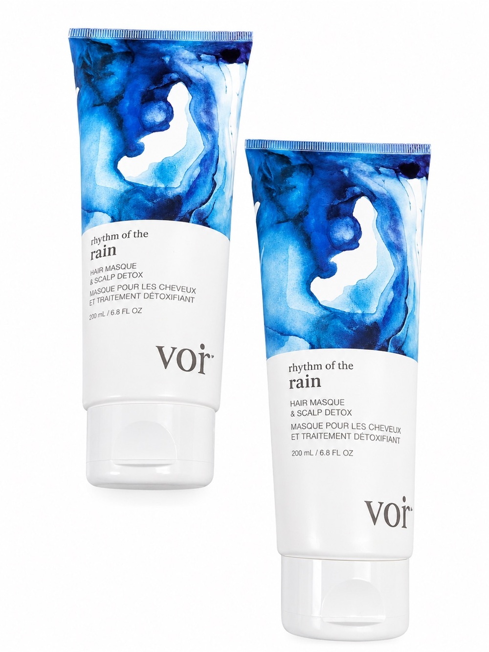 2 New Bottles of Rhythm of the Rain Blue Hair Masque & Scalp Detox by Voir